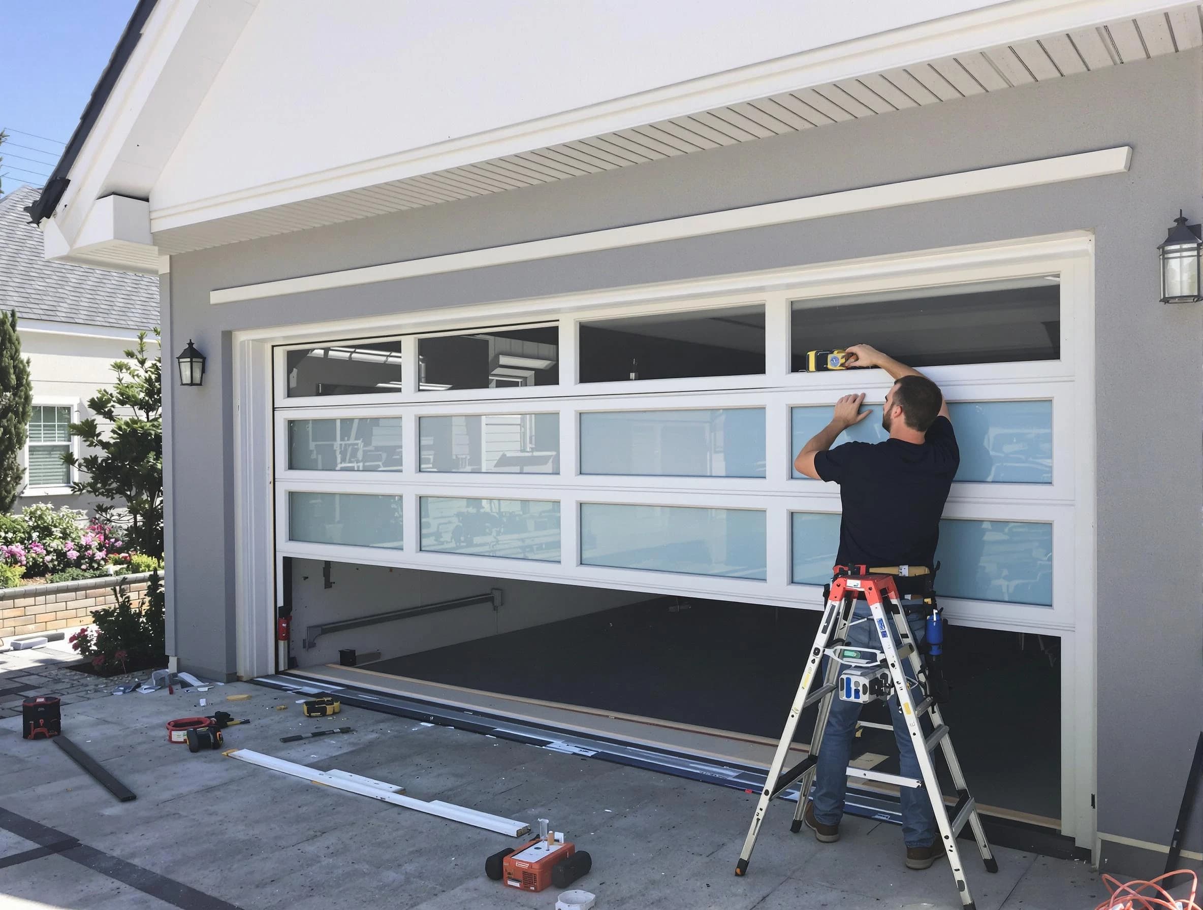 Norcross Garage Door Repair team performing garage door replacement in Norcross