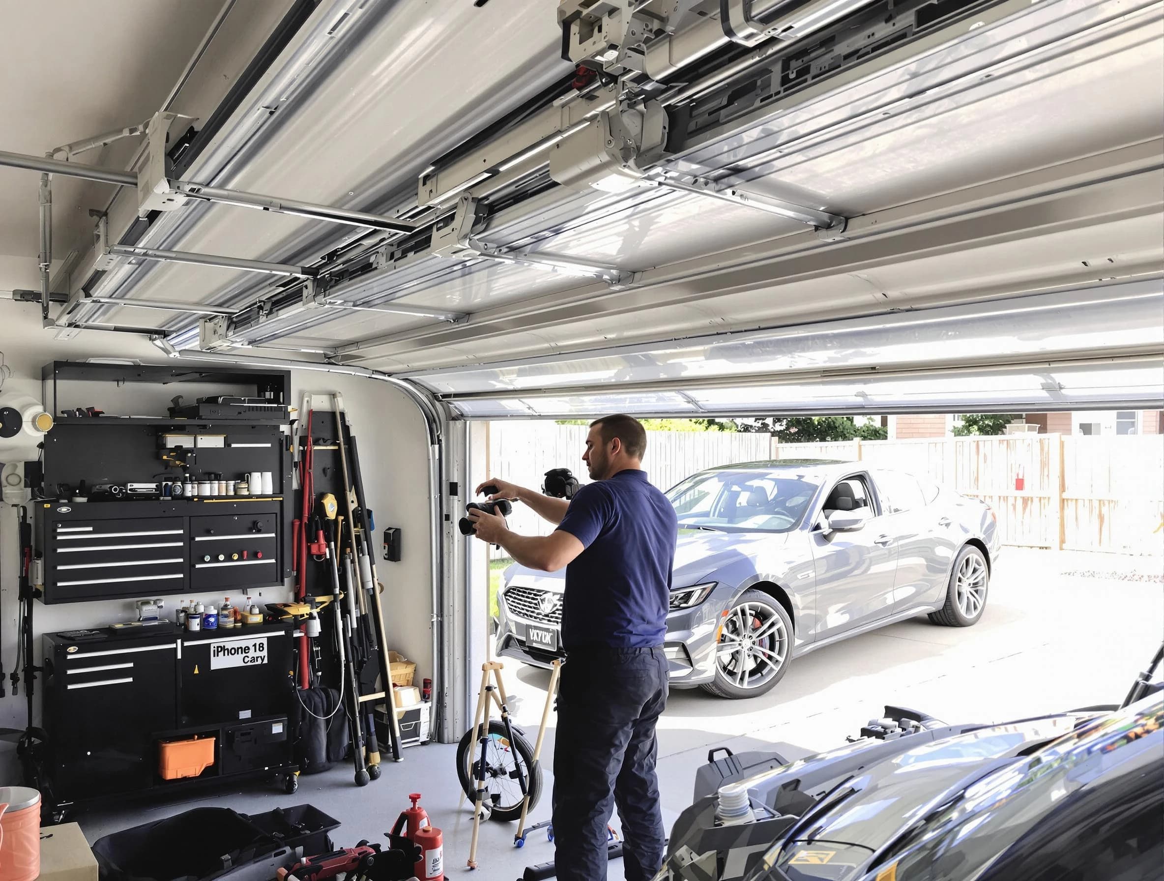 Norcross Garage Door Repair technician fixing noisy garage door in Norcross