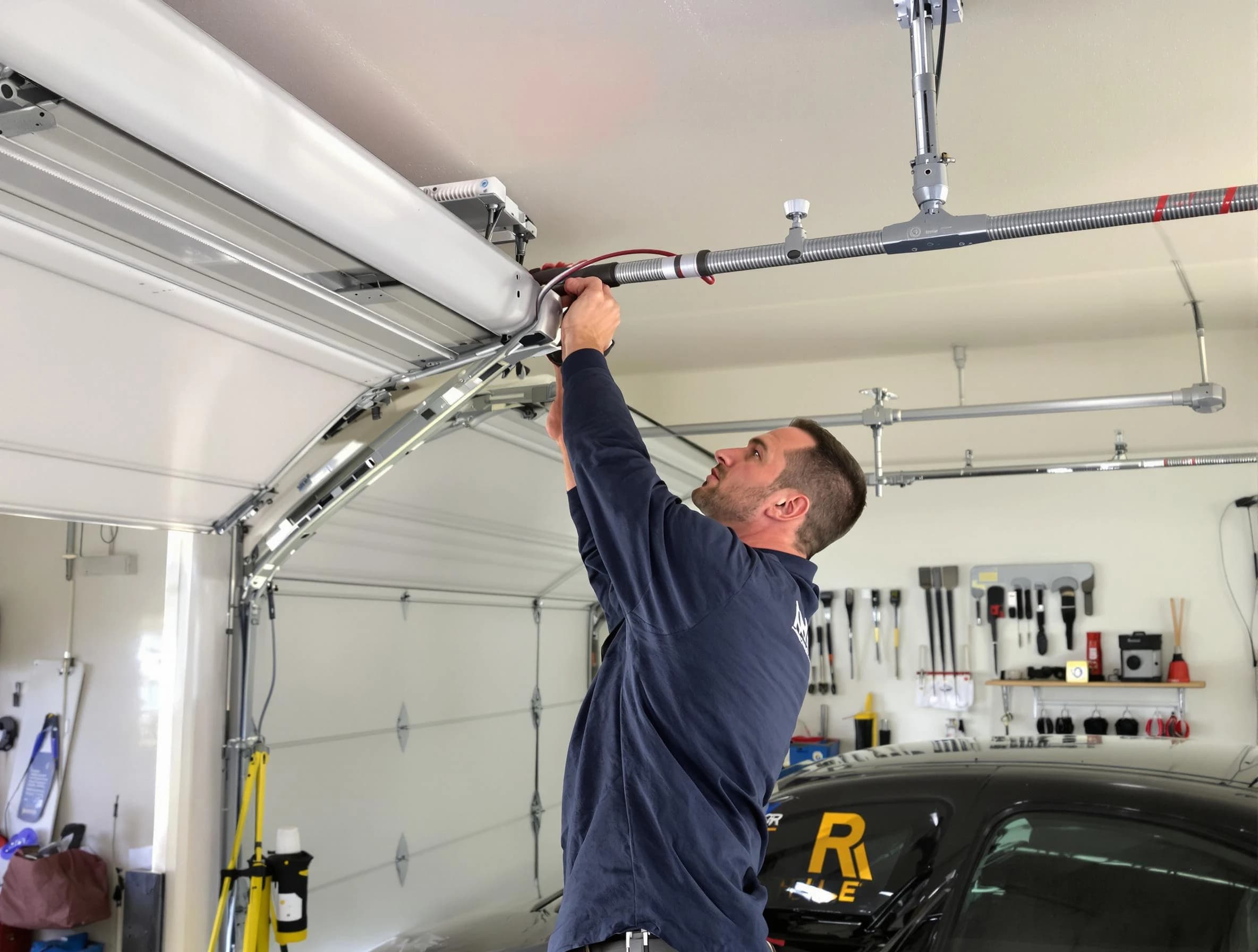 Norcross Garage Door Repair technician performing garage door cable repair in Norcross