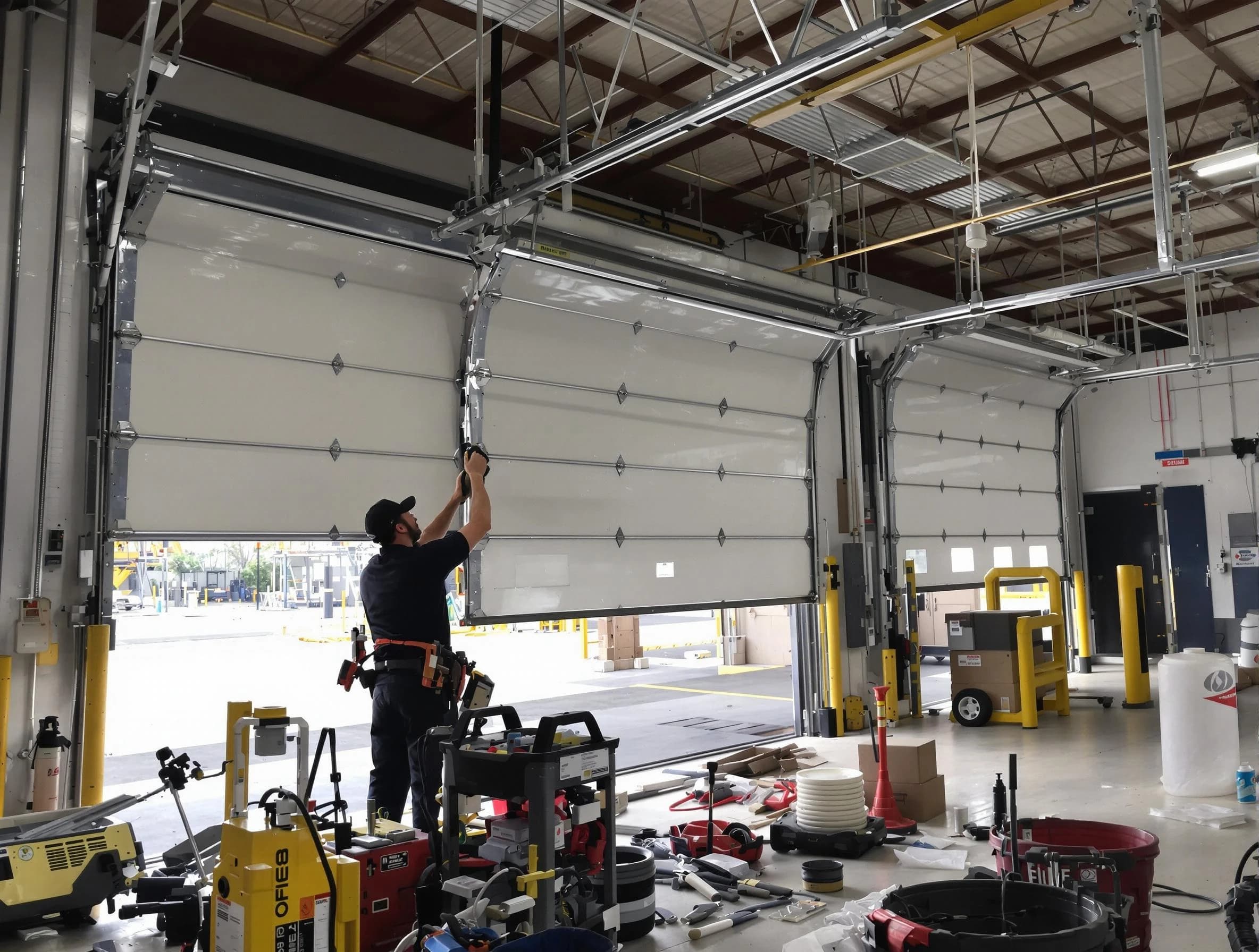 Norcross Garage Door Repair technician performing commercial garage door repair in Norcross