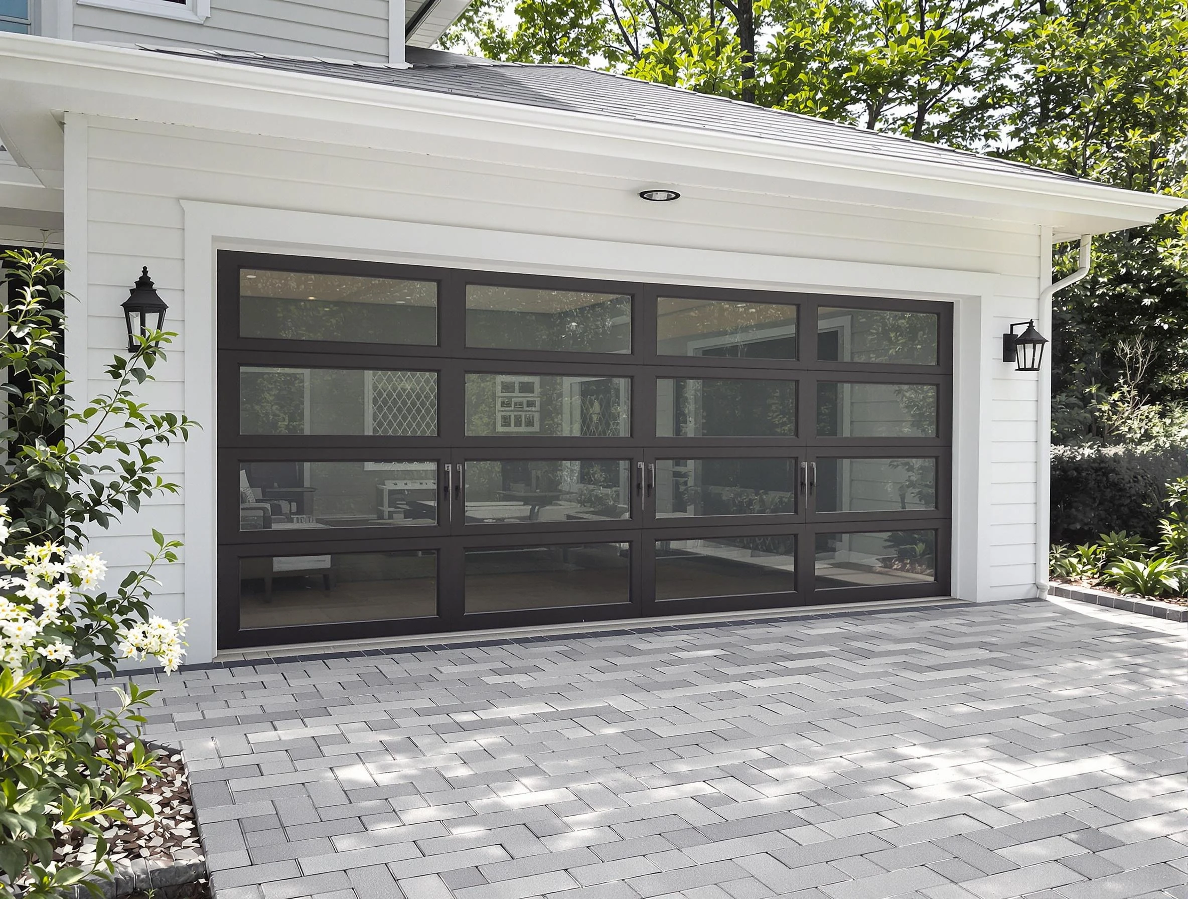 Norcross Garage Door Repair design specialist presenting custom garage door options to Norcross homeowner